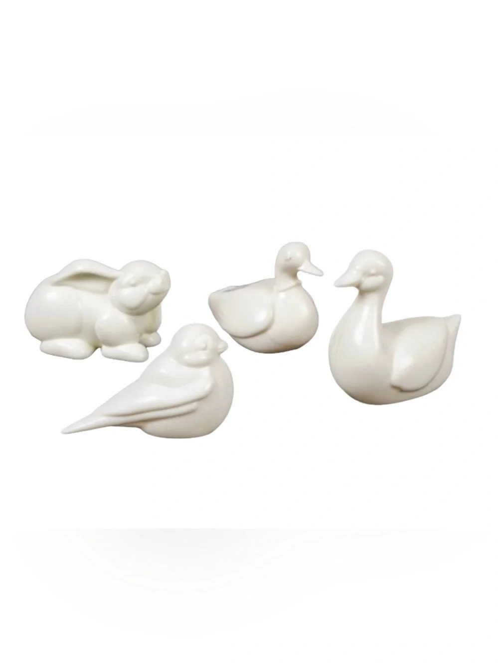 BULLSEYE PLAYROUND NWT 4pc ceramic bunny, duck, bird